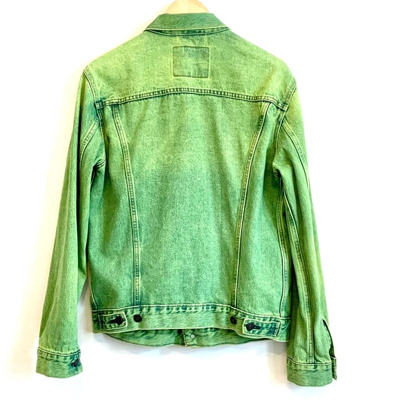RARE Y2K Levi's Vintage Trucker Jacket Neon Slime Green Size M - Picture 5 of 15